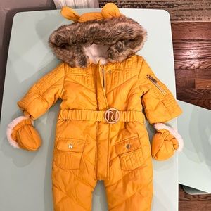 Snowsuit 0-3 Months River Island Originally $74 Worn Twice Asking $35 yellow